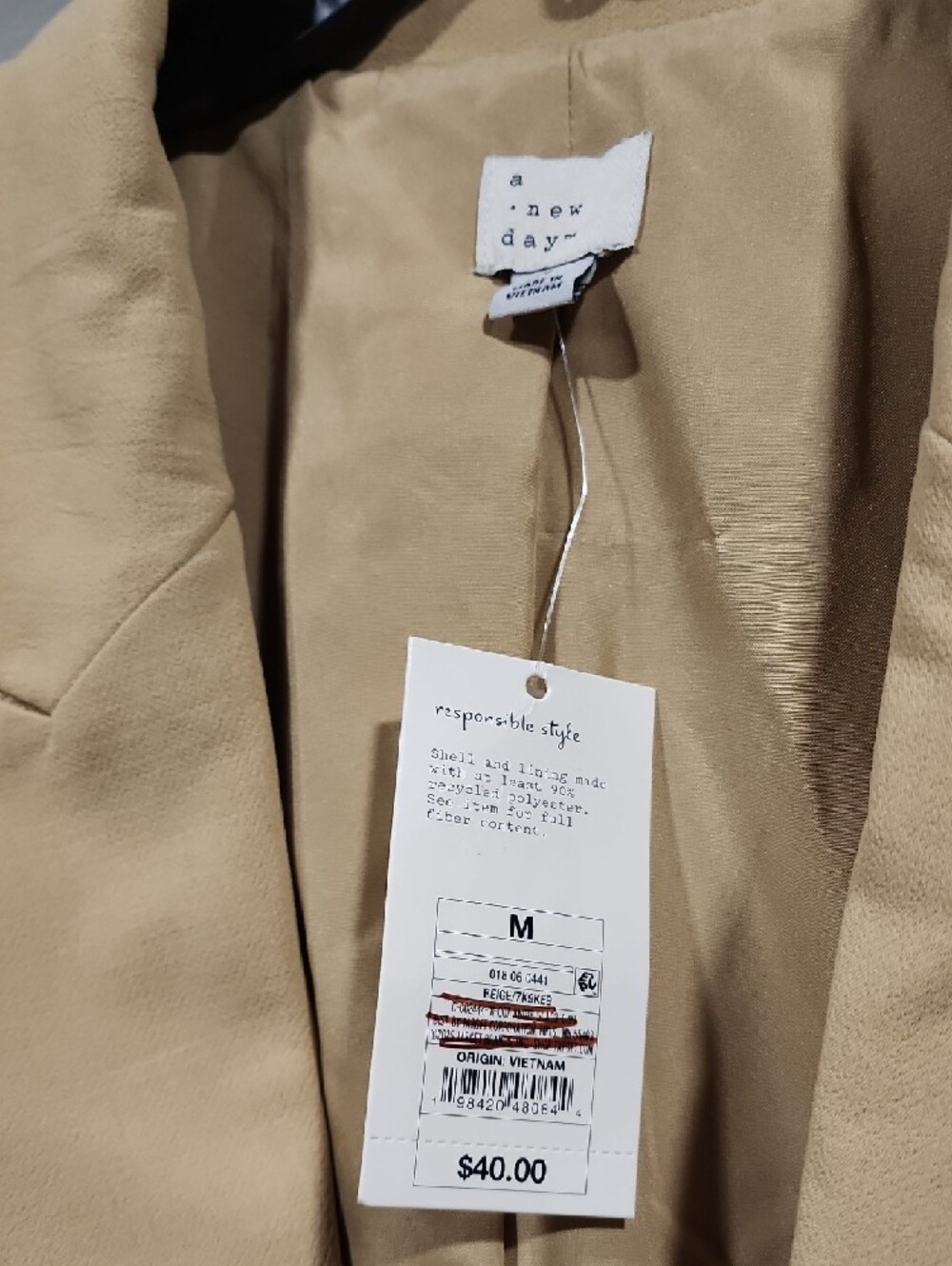 Women’s Tan Blazer Jacket - Picture 3 of 4